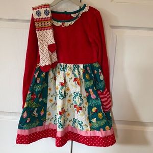 Matilda Jane Christmas Dress and stockings sz 6